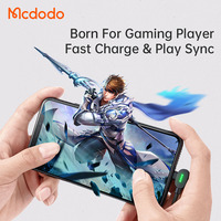 Kabel Charger HP Mcdodo 467 Nylon Braided TPE Dengan Desain Elbow Gaming LED untuk Pemain Game, untuk iPhone