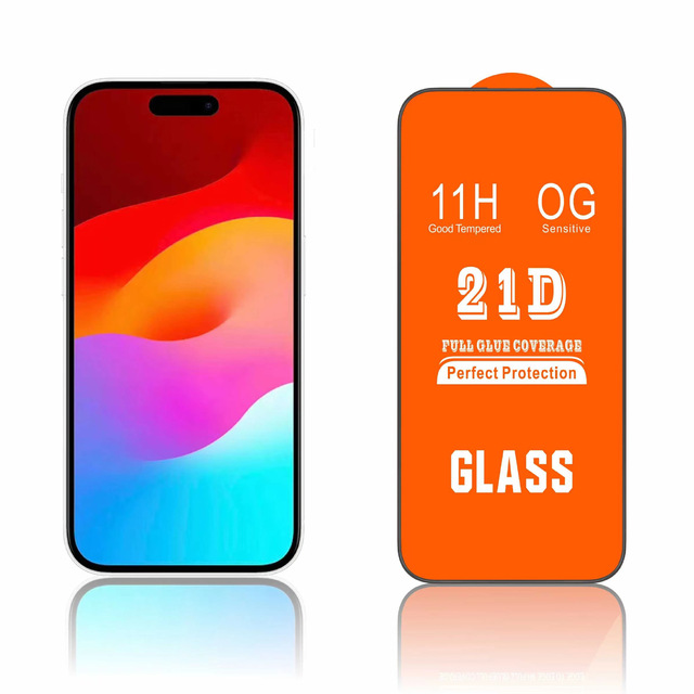Wholesale OG Glass 21D Full Glue Glass Screen Protector for iPhone 16/16 Pro Max Full Coverage Tempered Glass Film