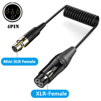 Câble enroulé personnalisé, adaptateur XLR mâle 3 broches vers Mini XLR femelle 4 broches, blindage tressé, gaine en PVC pour microphone, haut-parleur, équipement audio