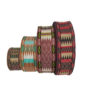 5Cm Brede Geweven Jacquard Geometrische Tape Voor Gitaarbanden En Tasriemen Tribale Stijl - Product Image 1