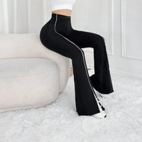 Pantalon de yoga évasé taille haute de style européen et américain de haute qualité, effet push-up, grande taille, pour femme, avec LOGO