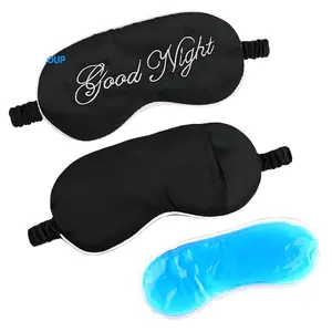 Customized Soft Satin Blindfold Elastic Strap Night Eyeshade Imitate Silk Eyes Cover Satin Silk Eye Sleep Mask For Travel