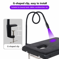Stufenlos Dimmbare UV-Wimpernlampe mit Klemme für Wimpernverlängerungen UV-LED-Wimpernlampe Weißes Licht Einstellbare Spotgröße