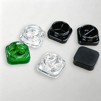 Pot en verre carré noir et blanc de 9 ml avec séparateurs, conteneur à deux compartiments pour concentrés, pot à huile de 5 ml avec compartiment séparé