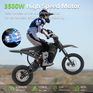 Us Uk Warehouse Vipcoo H3 65km/h Hybrid Dirt Bike 14 Inch Aluminum E Motorcycles with Lithium Battery Power Supply - Product Image 4