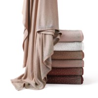 Foulard Hijab en Coton Mercerisé avec Paillettes de Strass, Châle Uni pour Femmes Musulmanes, Voile Islamique Modeste pour Femmes