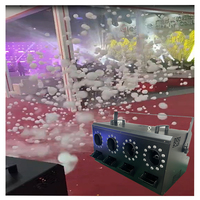 Machine à glace sèche électrique à 4 trous RVB LED Fumigation automatique de bulles de liquide avec télécommande Machine à brouillard DMX en métal