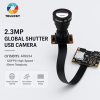 Modul Kamera USB Global Shutter OEM AR0234 1080P 120fps Lensa 50mm FPC Split Board untuk Visi Tertanam Kustom