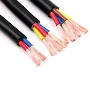 Especificaciones del cable de alimentación flexible 2 núcleos 3 núcleos 4 núcleos cable eléctrico de cobre negro para aparatos eléctricos