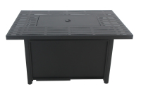 Foyer au propane extérieur de 42 pouces Table de feu à gaz de 50,000 BTU avec couvercle en acier inoxydable Forme carrée rectangulaire pour le camping