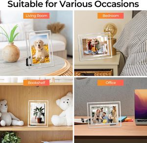Modern Glass Photo <b>Frame</b> Rectangle Durable Silver Finish for Home Decor - Product Image 3