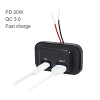 Montage sur panneau PD 20W QC 3.0 Prise de chargeur rapide pour Bus VAN RV Ports de chargeur USB charge rapide