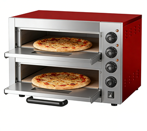 Four à pizza électrique commercial à double plaque chauffante rapide avec pierre de 400x400mm pour pizzeria et snack-bar - Product Image 5