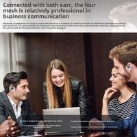 Auriculares Inalámbricos OWS con Gancho para la Oreja, Traductor IA 5.4, Interpretación Multi-idioma, LED, IPX5 Impermeables, 5-10 Horas de Duración, Batería de Larga Duración