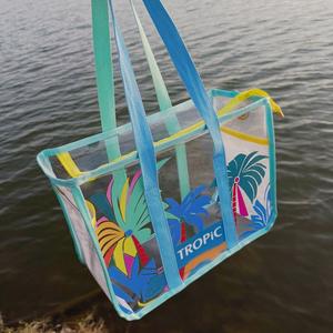 Borsa a Tracolla Trasparente Estiva per Studenti, Borsa da Spiaggia in PVC Personalizzabile, Borsa Cosmetica Portatile per Trucco e Shopping - Product Image 4