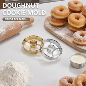 Cortador de rosquillas de acero inoxidable, cortadores de rosquillas de 3,86 pulgadas, molde, herramienta profesional para hornear para rosquillas, bagels, galletas, galletas - Product Image 1