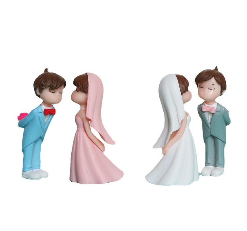 Figurine De Mariage Couple Qui S'Embrasse – Décoration De Gâteau En Résine, 6 Pouces (15 Cm), Peinte à La Main
