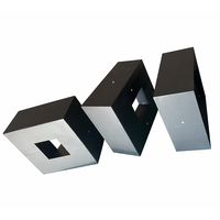 Cubierta de base para poste de exterior de alta resistencia, tipo concha de 2 piezas, de aluminio y acero, cuadrada, cónica, de 4, 5 y 6 pulgadas, para protección de pernos de anclaje
