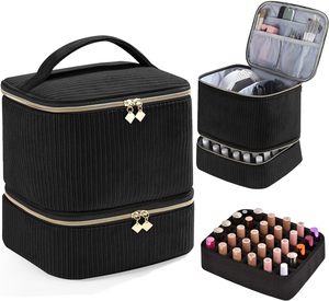 Échantillon gratuit d'organisateur de vernis à ongles, organisateurs de vernis à ongles à double couche et rangement pour les techniciens en ongles, sac de transport pour vernis à ongles - Product Image 5