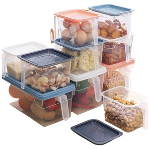 संभाल के साथ प्लास्टिक पारदर्शी रेफ्रिजरेटर Crisper आयताकार घरेलू भंडारण बॉक्स - Product Image 1