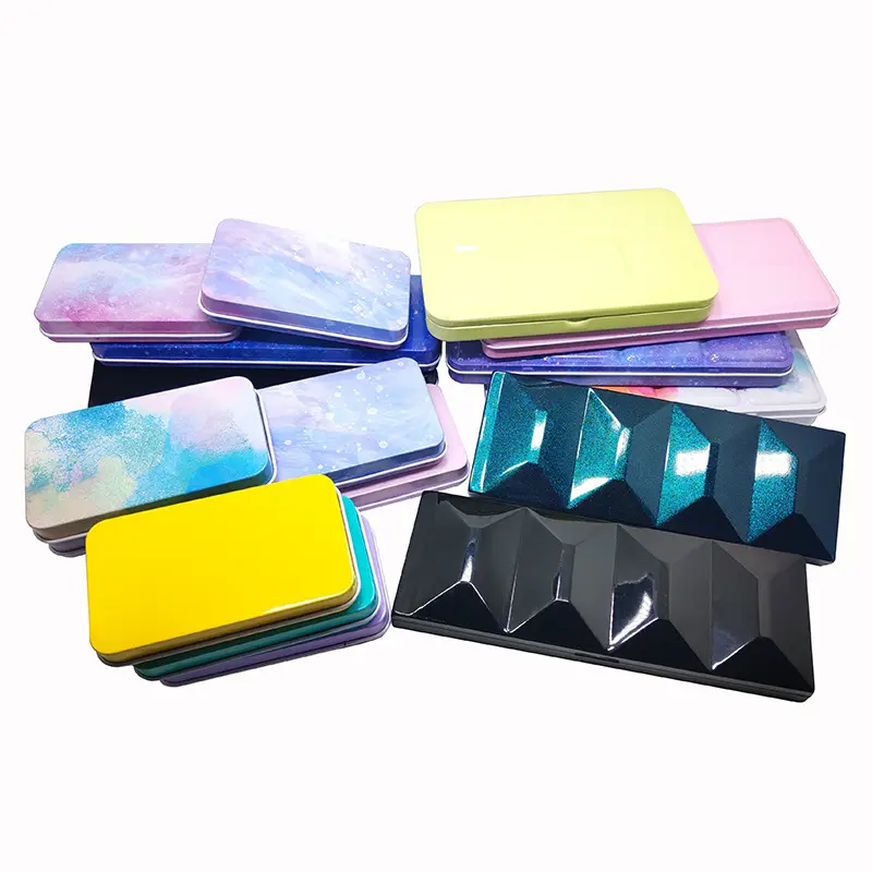 Hot Selling Empty Watercolor Tin Palette Paint Case Custom Size Metal Tin Color Mixing Tools for Artists