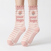 Chaussettes de Pilates antidérapantes rayées en tricot pour jeunes, respirantes, antibactériennes, pour entraînement sur Reformer, en matière douce pour la peau