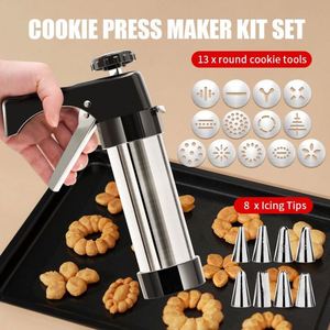 <b>Cookie</b> Press Kit Molds Butter Piping Nozzles Melt-in-your-mouth Baking <b>Tools</b> <b>Cookie</b> Extruder - Product Image 3