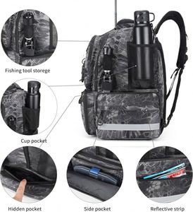 Échantillon Gratuit Sac de Rangement Personnalisé Grande Capacité 3600 Compartiments pour Équipement de Pêche Sac à Dos de Pêche Tendance - Product Image 4