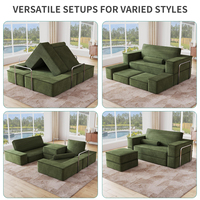 Sofá Seccional Reclinable Cuadrado de Estilo Moderno, Tapizado, de Dos Plazas, Extensible y Convertible, para Gimnasio o Sala de Estar, Superventas en Alibaba