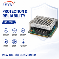 Convertisseur DC-DC SD-25C 25W 5V 12V 24V à sortie unique, large plage d'entrée 36-72VDC, alimentation industrielle régulée à découpage