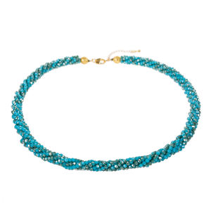 Collar de Cristal Turquesa de 18 Pulgadas con 4 Hileras y Cuentas Facetadas de 3mm para Regalo con Cuarzo, Ágata y Perla - Product Image 1