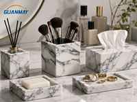 Accessoires de décoration intérieure en marbre naturel : Boîte à mouchoirs, Porte-bougie, Plateau en pierre de marbre pour salon, chambre et bureau