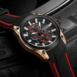 MEGIR 2144 Montre-bracelet de sport à quartz pour homme, étanche, chronographe, avec aiguilles, en silicone, style mode et affaires, en promotion - Product Image 2