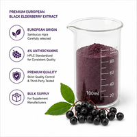Europees Zwarte Vlierbessen Fruitextract Poeder 6% Anthocyanen HPLC  Bulk Grondstof