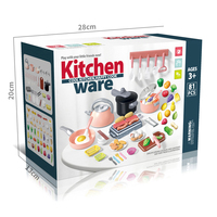 Ensemble de cuisine pour enfants de 81 pièces, jeu de simulation de cuisine, casseroles, poêles, aliments, vaisselle, accessoires, jeu de rôle éducatif, jouet en plastique