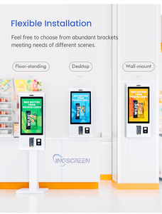 INGSCREEN 21.5Inch Self Service Ordering Kiosk Windows 10 <strong>Android</strong> POS <strong>Terminal</strong> SDK Built-in QR Code Scanner Facial Recognition - Product Image 5
