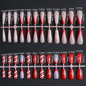 120 <span class=keywords><strong>Uñas</strong></span> Postizas de Navidad con Diseño de Alce y Copo de Nieve, <span class=keywords><strong>Uñas</strong></span> Acrílicas <span class=keywords><strong>Cortas</strong></span> y Redondas, <span class=keywords><strong>Uñas</strong></span> de Ataúd para Manicura - Product Image 1