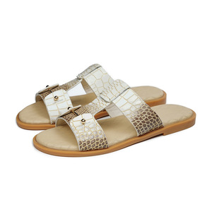 Sandalias de Cuero con Estampado de Serpiente, Tiras con Hebilla, Punta Abierta, Suela de Goma Transpirable para Verano, Entresuela de EVA - Product Image 1