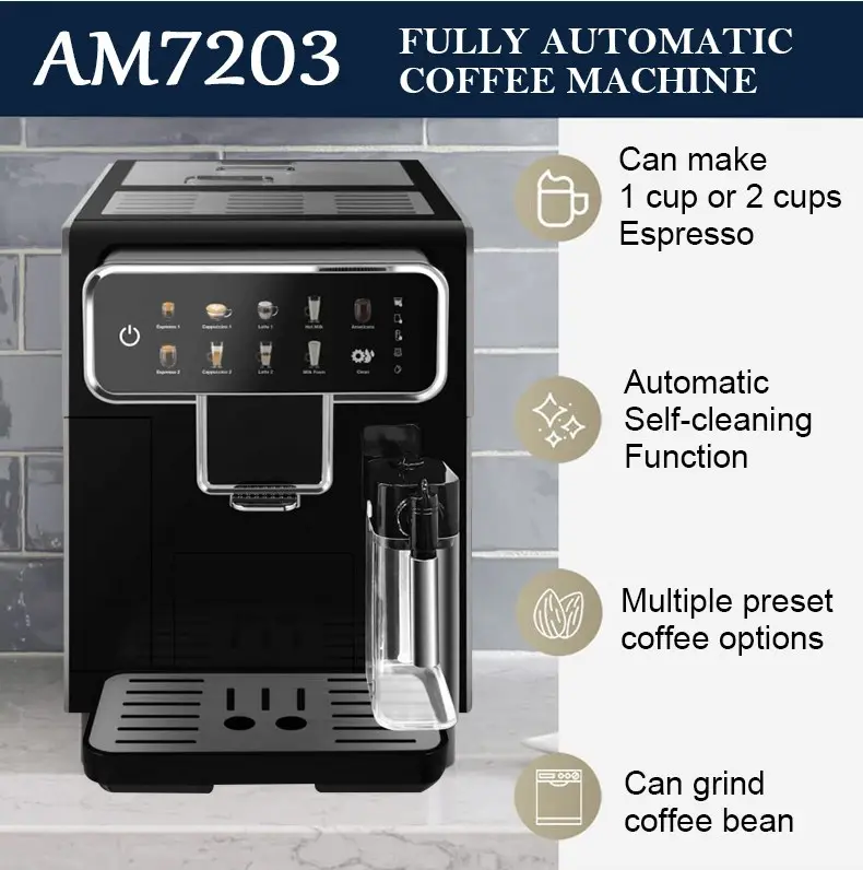 Máquina de café con leche capuchino inteligente Espresso completamente automática más vendida comercial