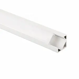 Alumínio extrusor de canal de luz linear, 45 graus 1m 2m 3m 18x18mm led para superfície de canto montada