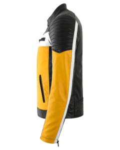 Custom 100% Genuine Black <b>Yellow</b> Nappa Leather Men’s Jacket <b>Croc</b> Embossed Pattern YKK Zipper Private Label OEM/ODM Wholesale - Product Image 2