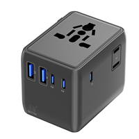 Adaptador de Enchufe Listo para Enviar, Adaptador de Viaje Universal Todo en Uno de 35W GaN con 4 Enchufes, Cargador USB-C para Viajeros al Extranjero