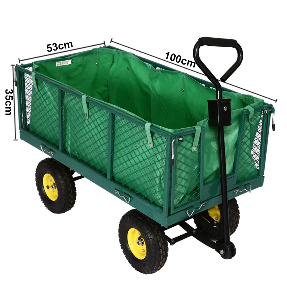 KINDE — chariot de Transport à 4 roues, chariot de jardin en maille, capacité de charge de 350kg