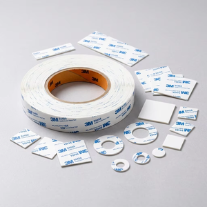 Ruban adhésif en mousse blanche 3M 9448A de forme personnalisée, découpé avec précision en cercles, carrés, anneaux, adhésif de montage permanent haute résistance - Product Image 1