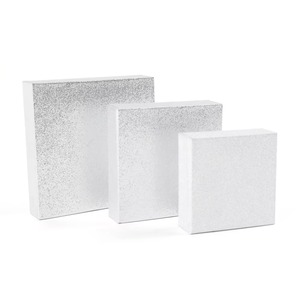 Vassoio in plastica argento lucido con scatola di carta trasparente gioielli da donna tali collane orecchini anelli orologi fatti di cartone - Product Image 5