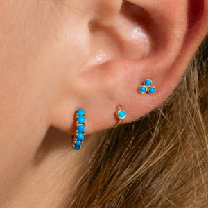 CANNER Juego de 3 Piezas de Aretes de Plata S925 con Turquesa, Aretes de Aro y Perno para Mujer, Joyería Chapada en Oro de 18K - Product Image 6