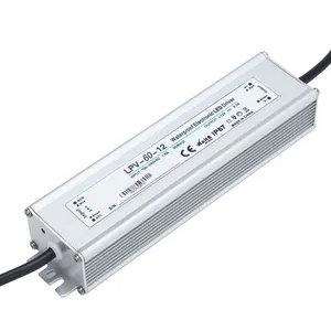 Vente directe d'usine IP67 étanche 12V 5A 60W LED Driver alimentation