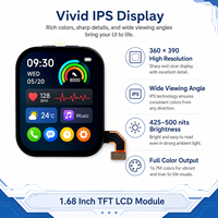 Maßgefertigtes 1,68 Zoll IPS TFT LCD Modul 360x390 ST77916 Treiber-IC 28,84x31,4mm 600cd/m² Helligkeit -20°C-70°C für Smartwatch