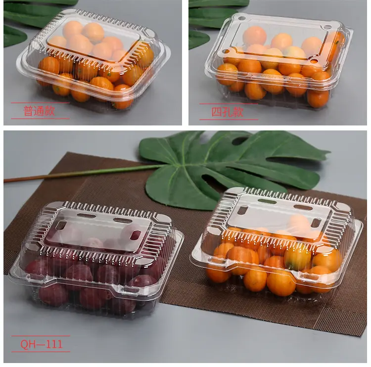 Contenitore di imballaggio per alimenti a conchiglia in PET di alta qualità scatola di imballaggio per alimenti freschi in plastica trasparente per il supermercato