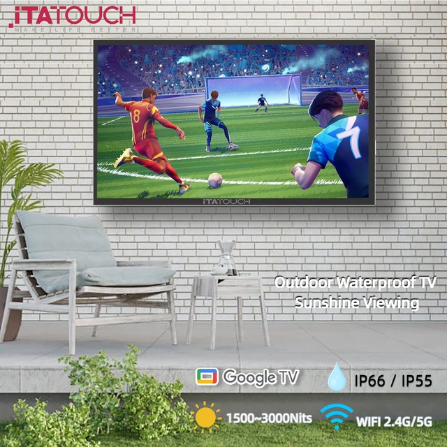 Hot Selling 43/49/55/65-Inch IP66 Outdoor TV Waterproof 4K Resolution 1500-3000 Nits High Brightness Shopping Mall Subway
